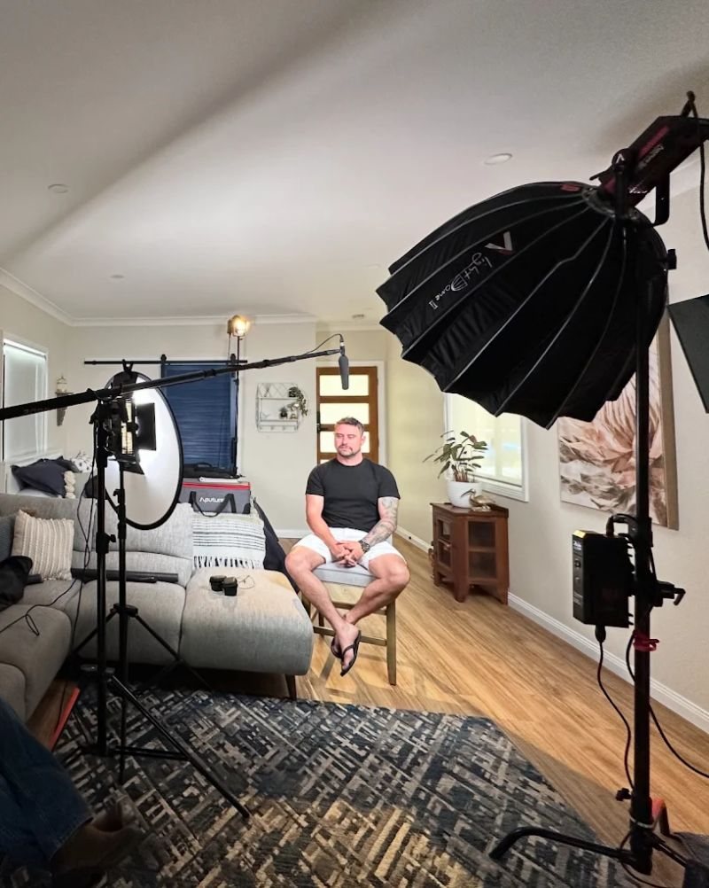 ITV contributor interview filming setup in Sydney